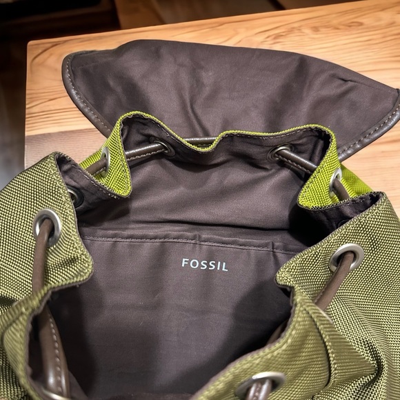 Fossil NWOT Buckner Rucksack Laptop Backpack in Green and Brown - Picture 13 of 16